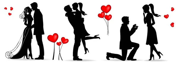 Fond Avec Couple Amour Pour Saint Valentin — Image vectorielle