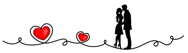 Latar Belakang Dengan Pasangan Cinta Untuk Hari Valentine - Stok Vektor