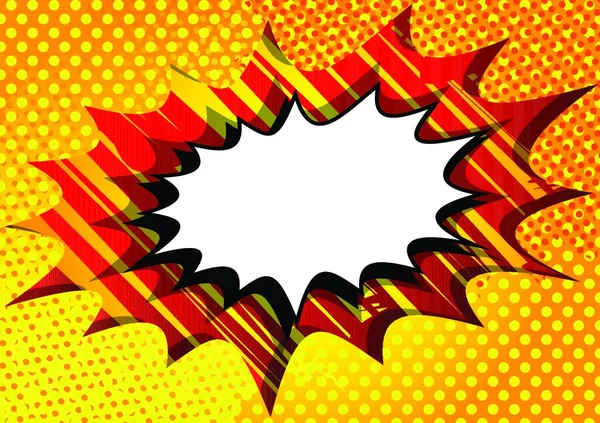 ベクトル図レトロ漫画の背景に大きな空白の爆発バブル ポップアートヴィンテージスタイルの背景 — ストックベクタ