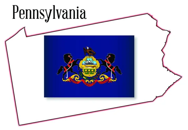 Pennsylvania Állam Vázlatos Térképe — Stock Vector