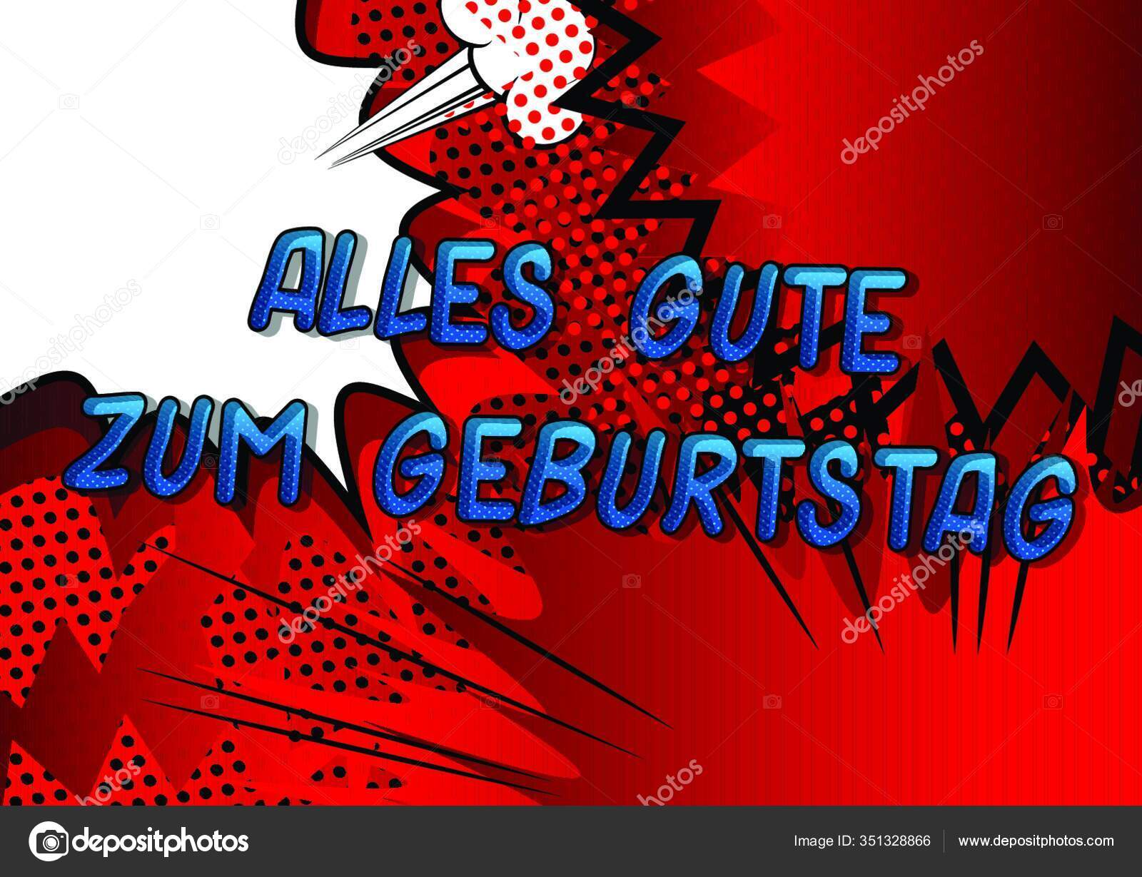 Alles Gute Zum Geburtstag Happy Birthday German Vector Illustrated Comic Stock Vector C Panthermediaseller