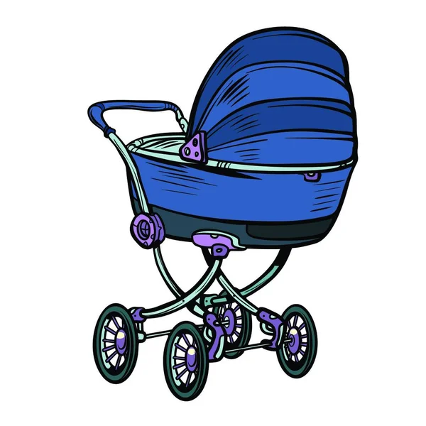 Wózek Dziecięcy Wózek Spacerowy Wózek Buggy Pop Art Retro Wektor — Wektor stockowy