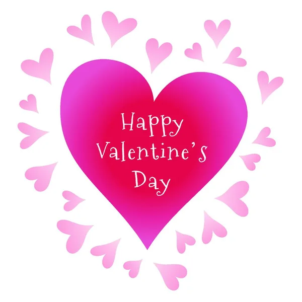 Salutation Saint Valentin Avec Plusieurs Cœurs Carte Voeux — Image vectorielle