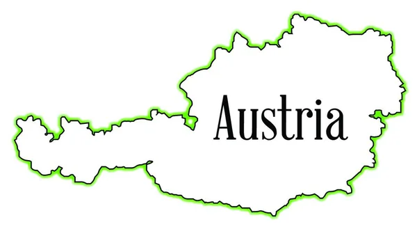 Obrys Mapy Rakouska Nad Bílým Pozadím — Stockový vektor
