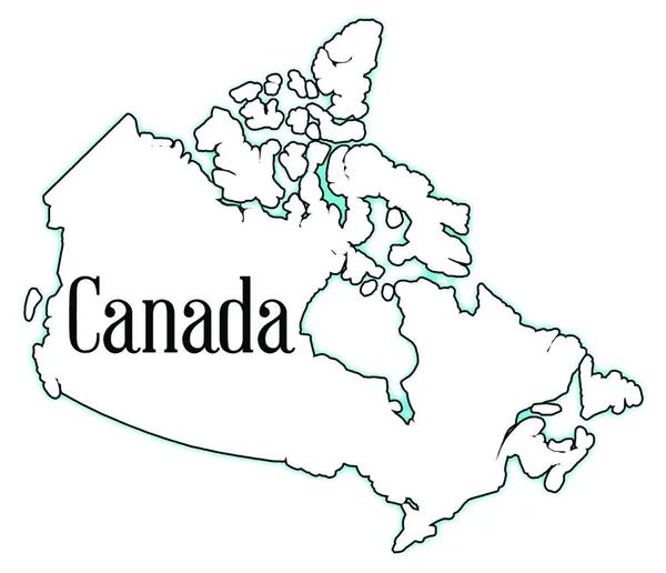 Mapa Del Contorno Canadá Sobre Fondo Blanco — Vector de stock