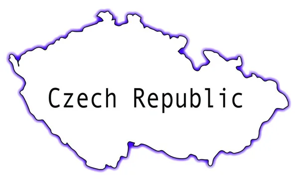 Mapa Esquemático República Checa Aislado Sobre Fondo Blanco — Vector de stock