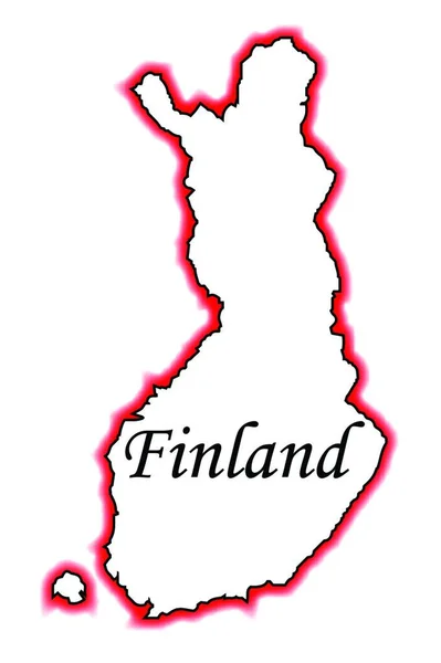 Esquema Del Mapa Finlandia Sobre Fondo Blanco — Vector de stock