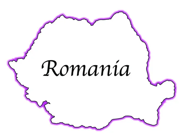 Mapa Esboço Roménia Sobre Fundo Branco —  Vetores de Stock