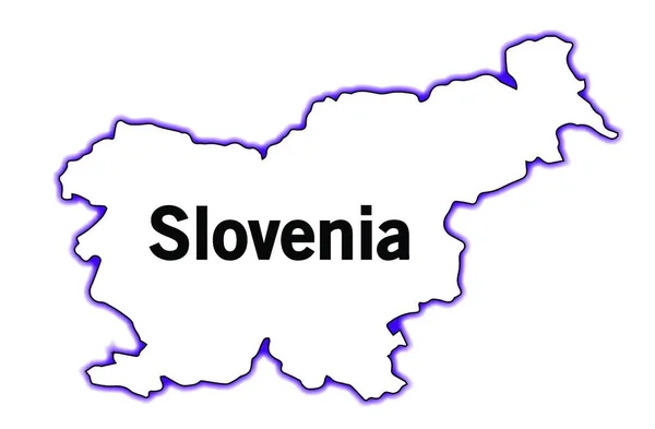 Obrys Mapy Slovinska Bílém Pozadí — Stockový vektor