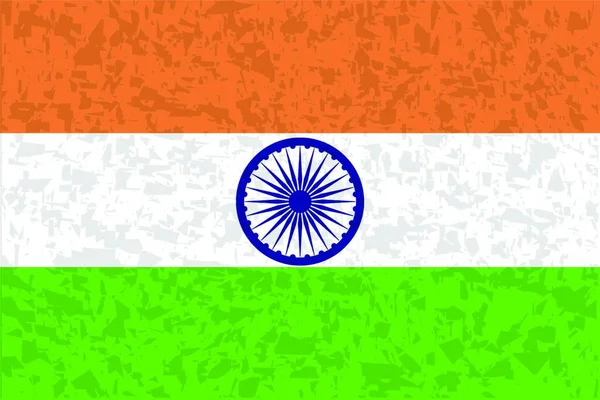 Vlag Van India Wit Groen Oranje Met Toegevoegde Grunge — Stockvector