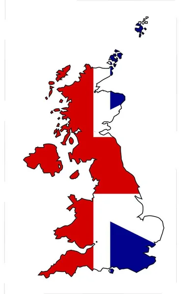 Birleşik Krallık Ana Hat Haritası Coğrafi Illüstrasyon — Stok Vektör
