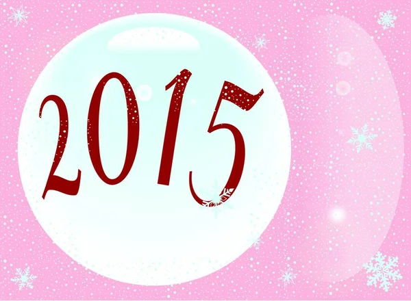 Fondo Navidad Año Nuevo 2015 Con Copos Nieve — Vector de stock