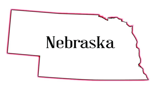 Esboço Estado Norte Americano Nebraska Sobre Fundo Branco —  Vetores de Stock