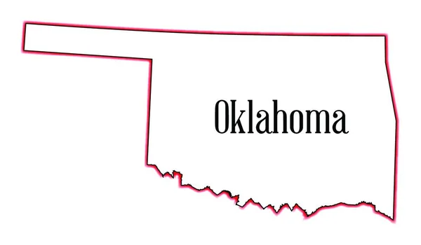 オクラホマ州の概要地図 — ストックベクタ