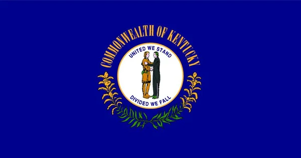 State Seal Kentucky White Background — Stock Vector