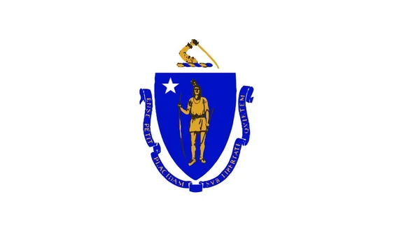 Drapeau État Américain Massachusetts — Image vectorielle