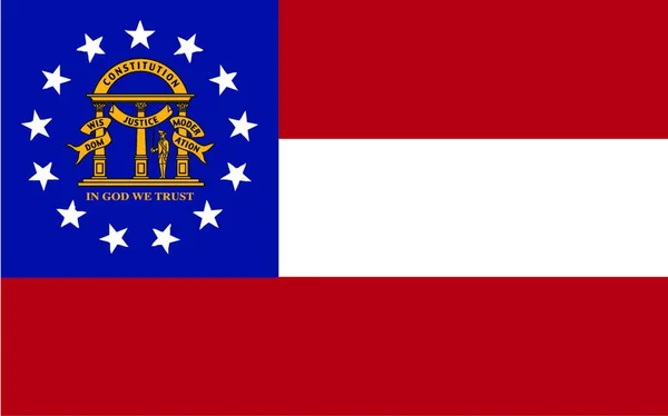 Rood Witte Vlag Van Verenigde Staten Georgia — Stockvector
