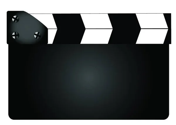Typický Film Clapperboard Bez Legendy Izolované Bílém — Stockový vektor