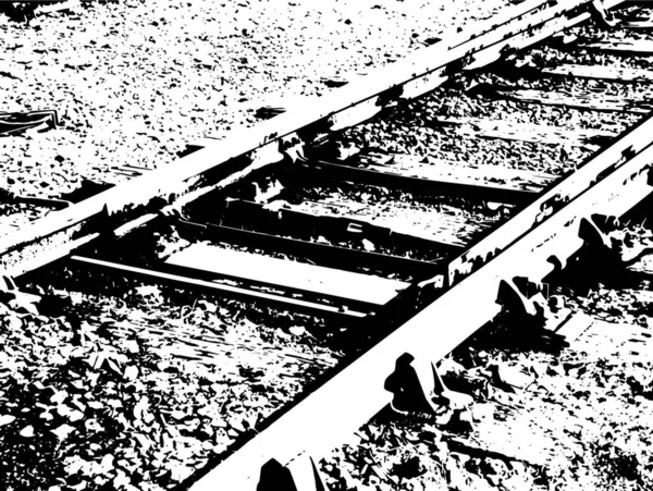 Järnvägslinjer Isolerade Över Vit Bakgrund — Stock vektor