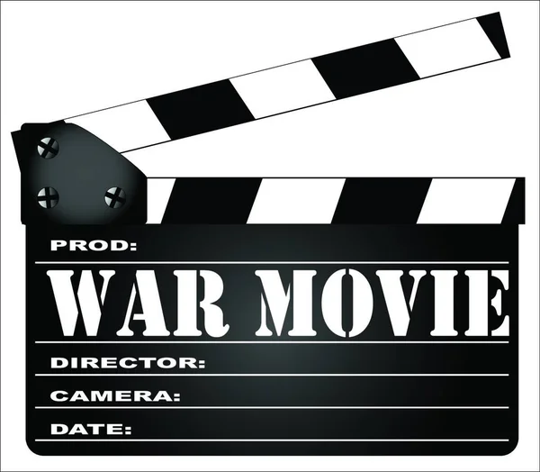 흰색으로 고립된 War Movie 전형적 포스터 — 스톡 벡터