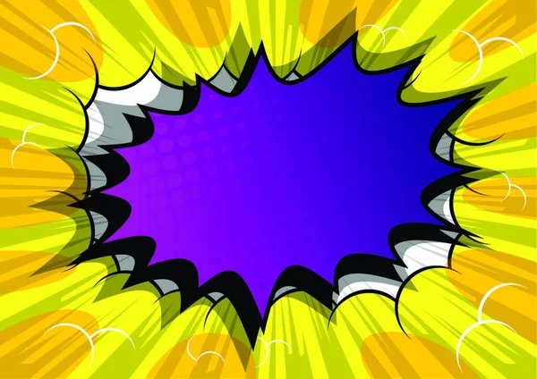 Vektor Illustriert Retro Comic Hintergrund Mit Großen Lila Explosion Blase — Stockvektor