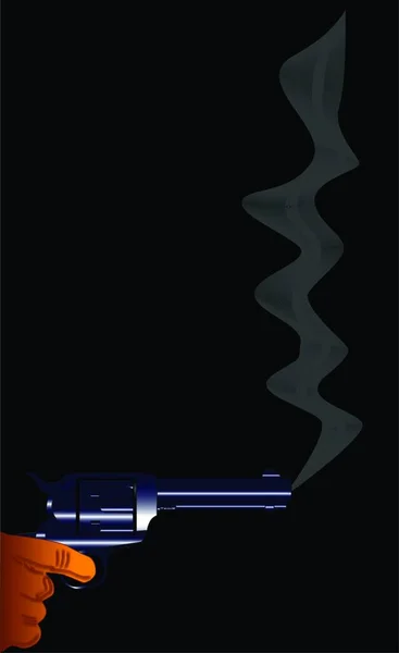Дымящийся Пистолет Черном Фоне — стоковый вектор