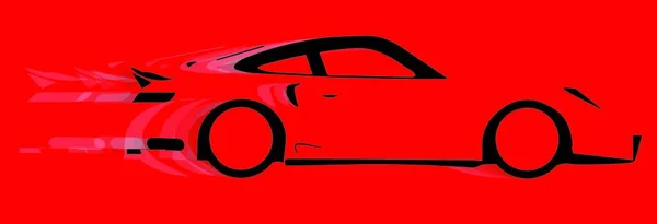 一辆速度慢 略带红色的跑车 — 图库矢量图片