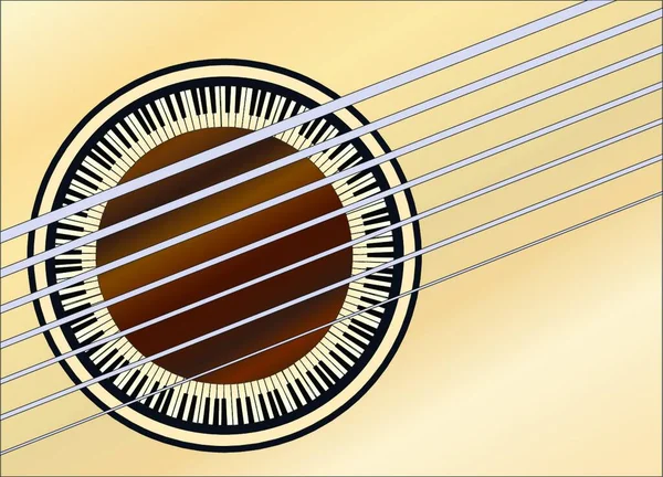Гитарный Саунд Созданный Круга Клавиш Фортепиано — стоковый вектор