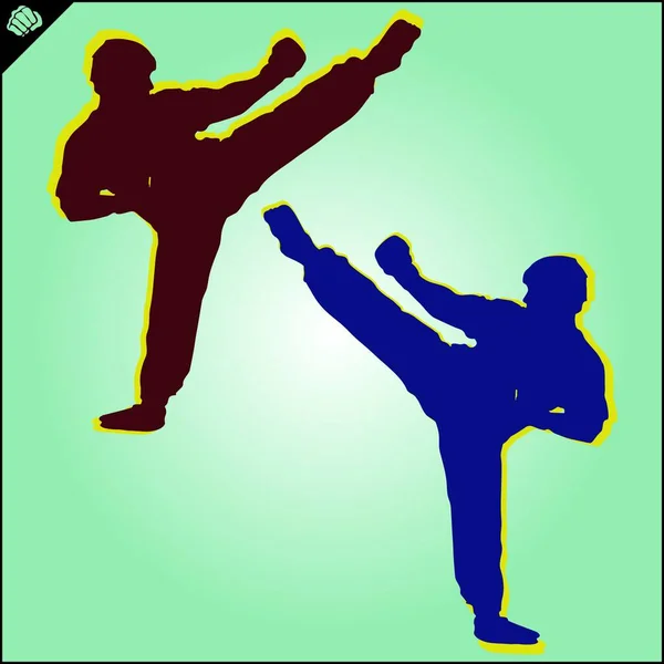 Kampfkunst Farbiges Simbol Logo Karate Kreatives Design Emblem — Stockvektor