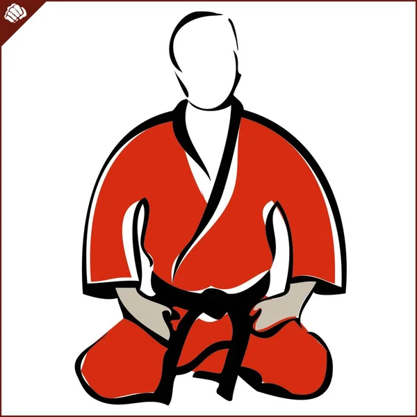 Kampfkunst Farbiges Simbol Logo Karate Kreatives Design Emblem — Stockvektor