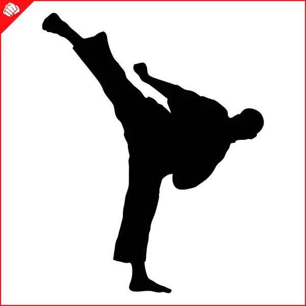 Karate Magas Rúgás Jelkép Harcművészet Színes Simbol Design Vektor Eps — Stock Vector