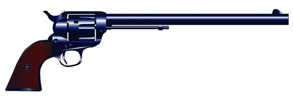 Wyatt Earp Buntline Special Lång Tunna Sex Pistol — Stock vektor