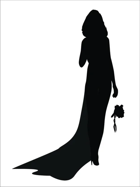 Sexy Bride Dropping Her Flowers She Walks Away Jilted — Stock Vector