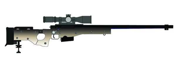 Rifle Sniper Moderno Isolado Branco — Vetor de Stock