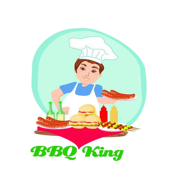 Grillkönig Kreative Vektorillustration — Stockvektor