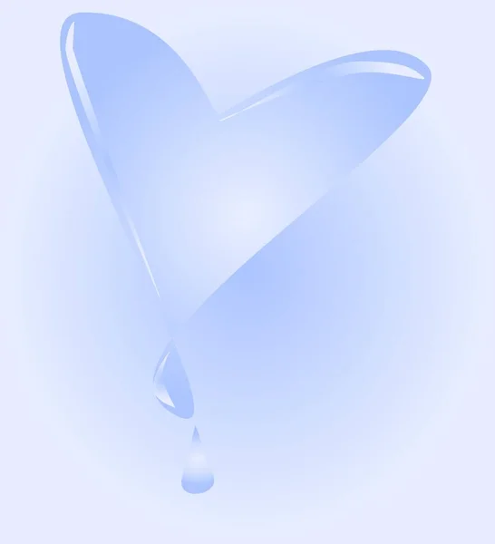 Cœur Froid Qui Fond Sur Fond Bleu Froid — Image vectorielle