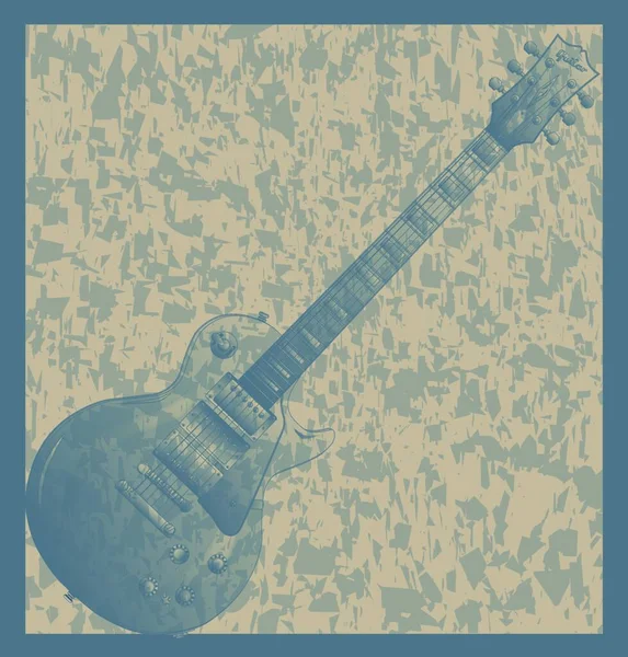 Guitare Électrique Corps Solide Avec Une Disposition Style Grunge — Image vectorielle