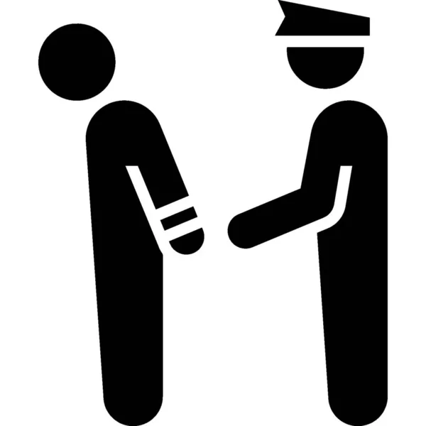 Arrest Criminal Thief Cop Handcuffs Black Illustration Silhouette Vector — Stock Vector