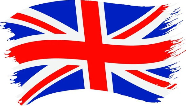 Beyaz Arka Planda Izole Edilmiş Birleşik Krallık Bayrağı Union Jack — Stok Vektör