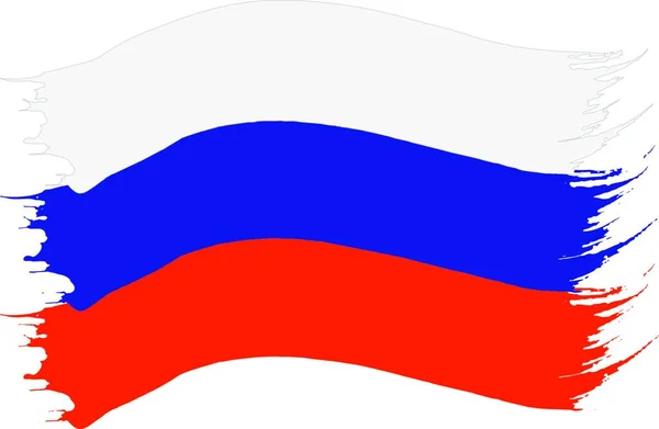 Vektor Illustration Des Pinselstrichs Gemalte Nationalflagge Der Russischen Föderation Isoliert — Stockvektor
