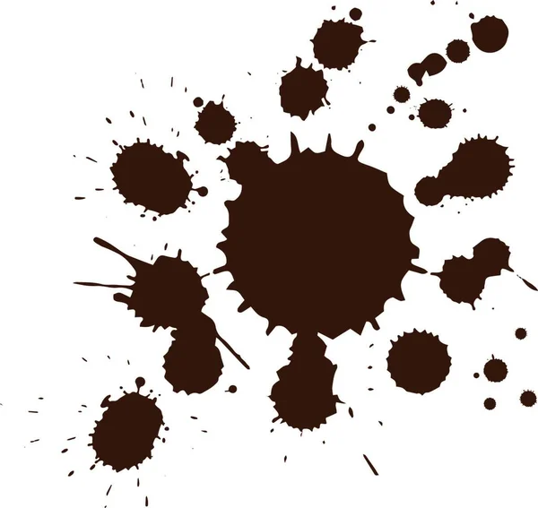 Εικονογράφηση Διάνυσμα Καφέ Κηλίδες Σταγόνα Καφέ Που Απομονώνονται Λευκό Φόντο — Διανυσματικό Αρχείο