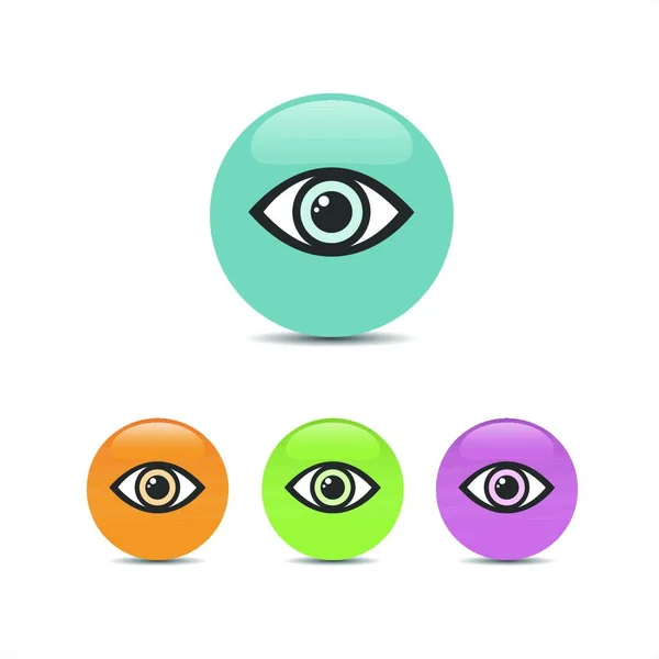 Augensymbol Auf Einer Farbigen Blase Vektorillustration — Stockvektor