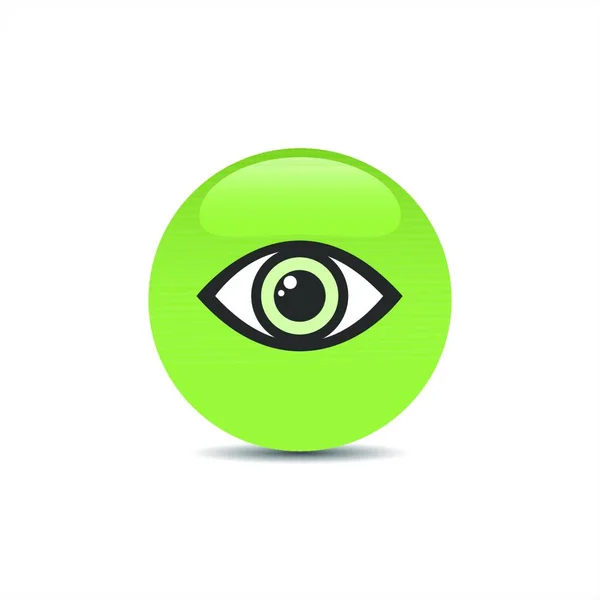 Πράσινο Εικονίδιο Ματιών Μια Φούσκα Και Λευκό Φόντο Εικονογράφηση Διανύσματος — Διανυσματικό Αρχείο