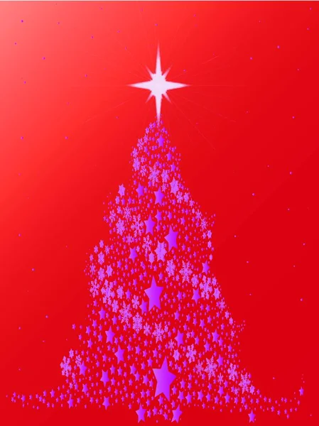 Arbre Noël Créé Partir Flocons Neige Étoiles — Image vectorielle