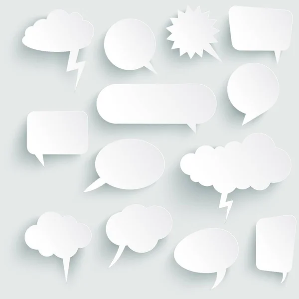 Illustration Speech Bubbles Shadow Looking Stickers — Stock Vector
