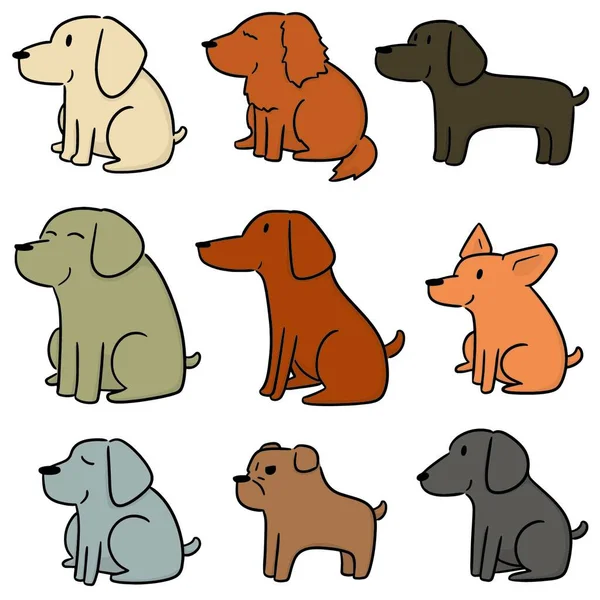 Vector Set Dog — Stock Vector