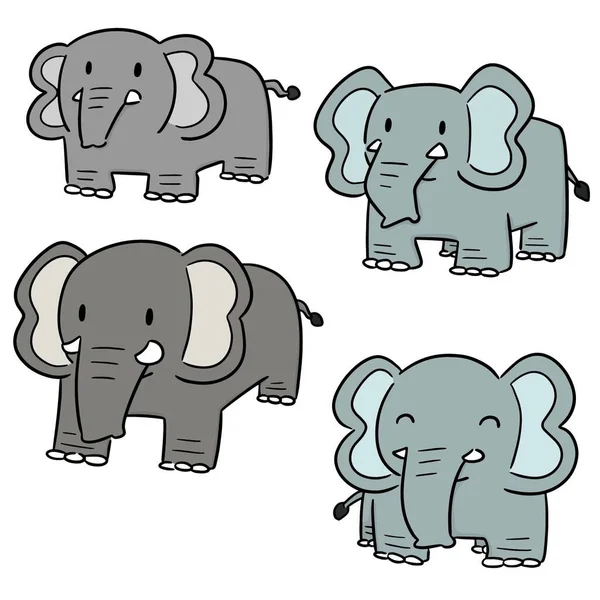 Conjunto Vetorial Elefante — Vetor de Stock