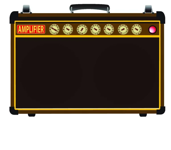 Amplificador Válvula Guitarristas Aislado Sobre Fondo Blanco — Vector de stock