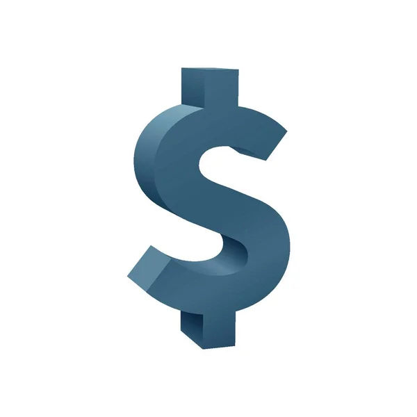 Τρισδιάστατο Σύμβολο Δολαρίου Λευκό Φόντο Σχεδιασμός Εικονιδίου Νομίσματος — Διανυσματικό Αρχείο