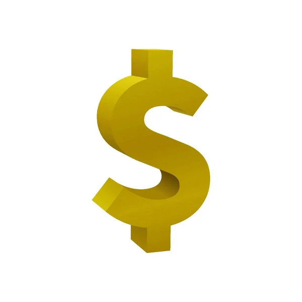 Złoty Znak Dolara Białym Tle Konstrukcja Ikony Waluty — Wektor stockowy